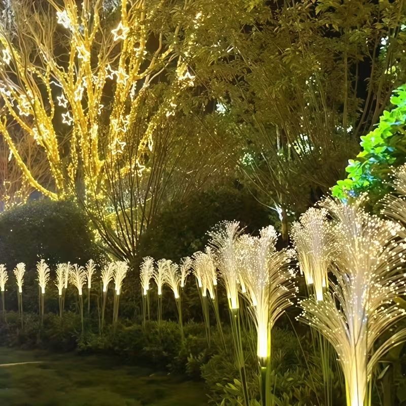 Luminária Solar LED  em Fibra Design Cana de Bambu  para Jardim