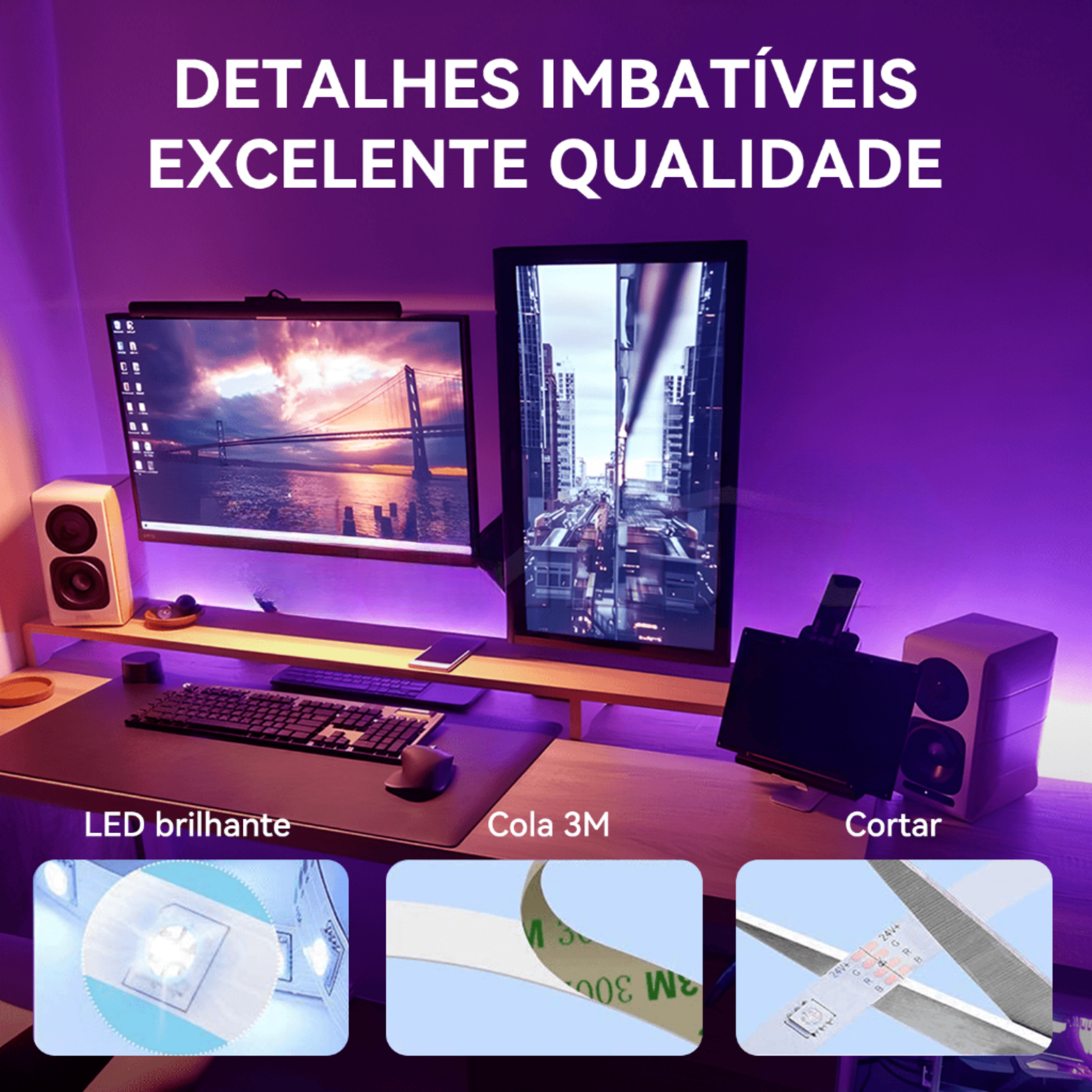 Fita LED RGB com Controle por App Inteligente e Sincronização Musical