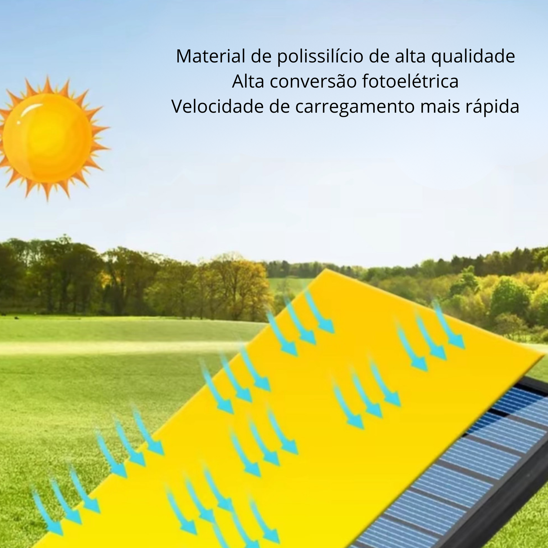 Refletor Solar COB com Sensor de Presença IP65 para Parede