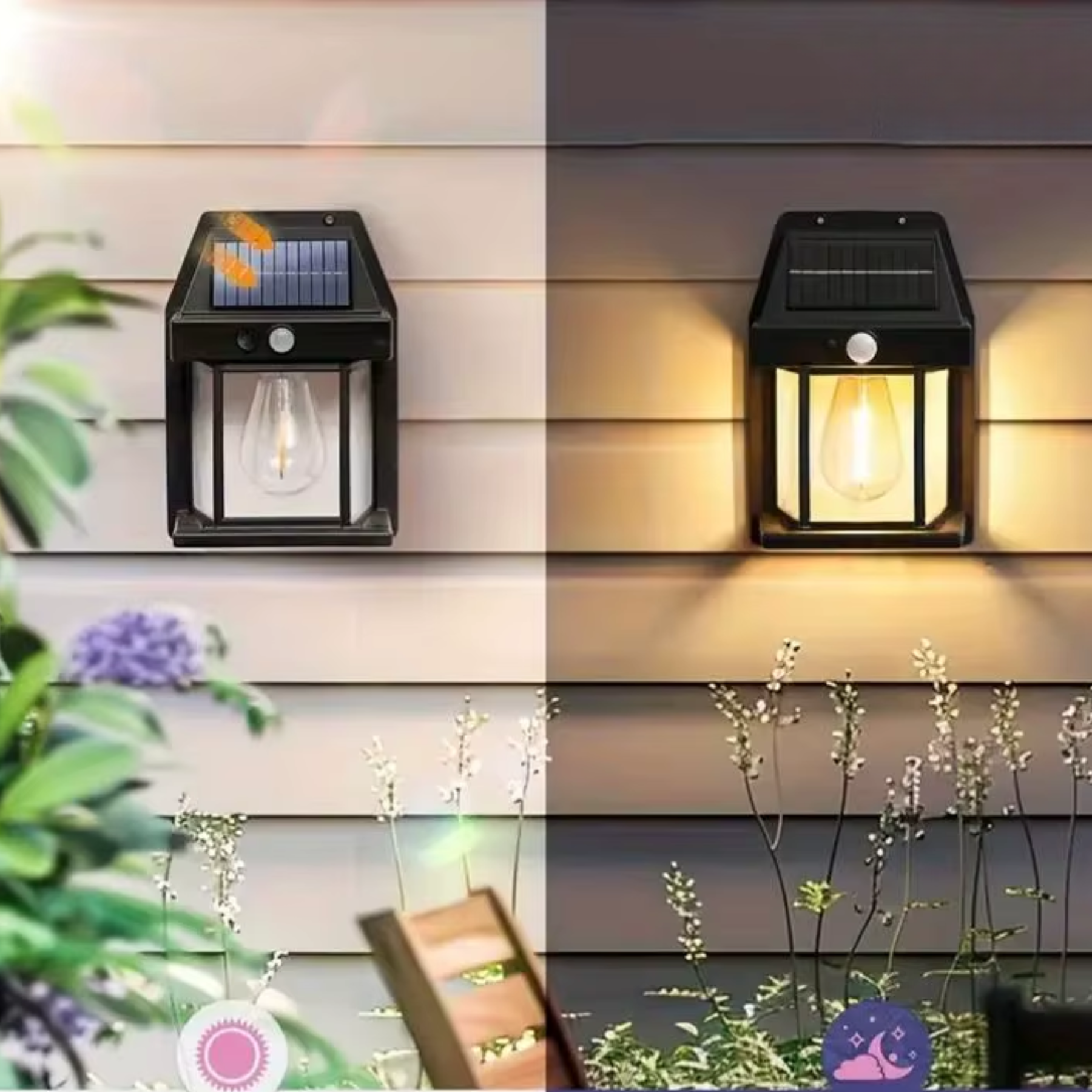 Kit Arandela Solar  Externa Vintage com Sensor de Movimento