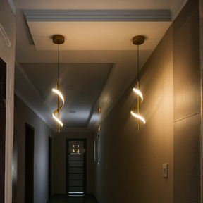 Luminária Pendente com LED Integrado e Design Espiral Ajustável