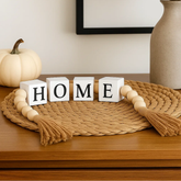 Colar Decorativo de Mesa Sofisticado em Madeira Bege