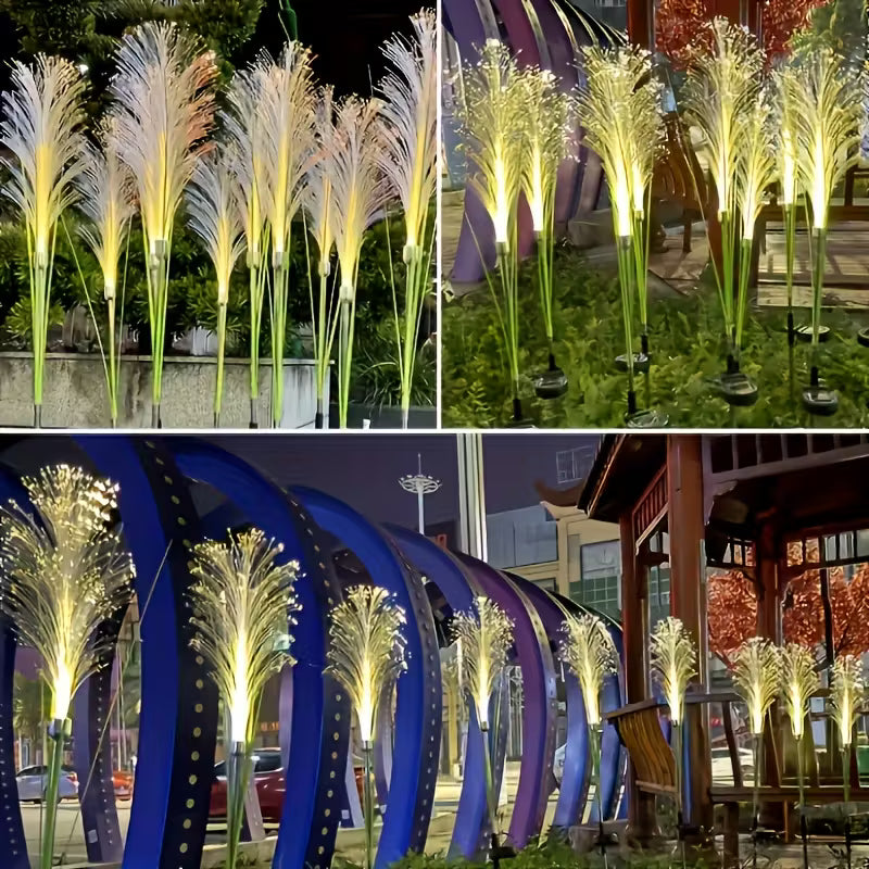 Luminária Solar LED  em Fibra Design Cana de Bambu  para Jardim