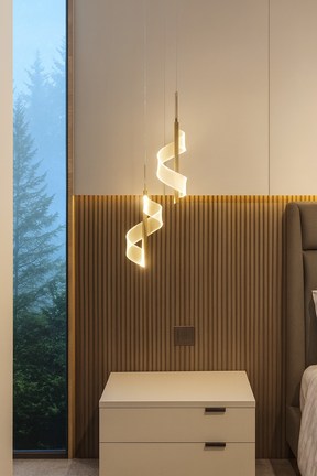Luminária Pendente LED Minimalista Aspiral Duplo 3 Tons de Luz