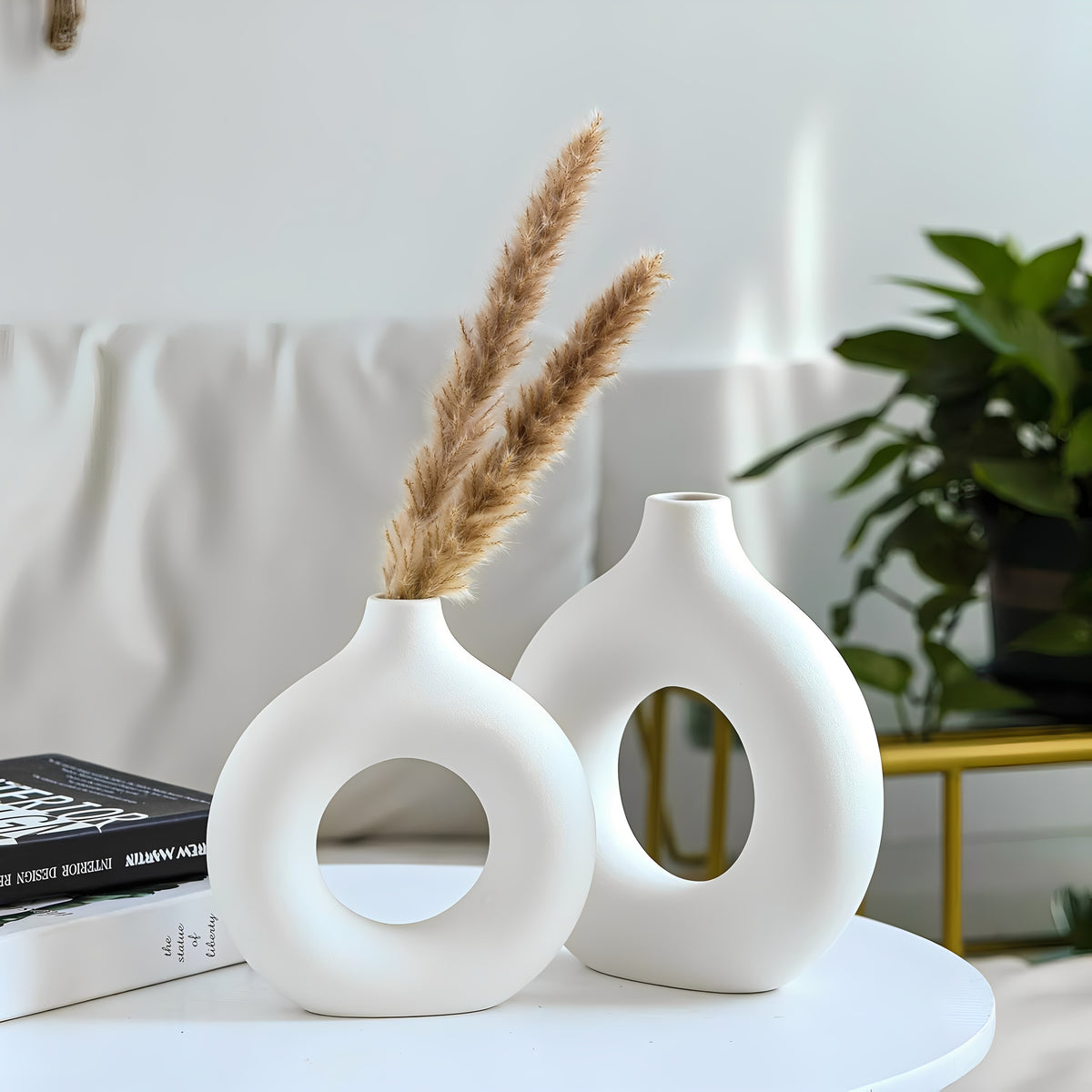 Kit 2 Vasos Decorativos Organo Design Abstrato Minimalista