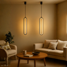 Kit 2 Luminárias Pendentes LED com Design Anel Alongado