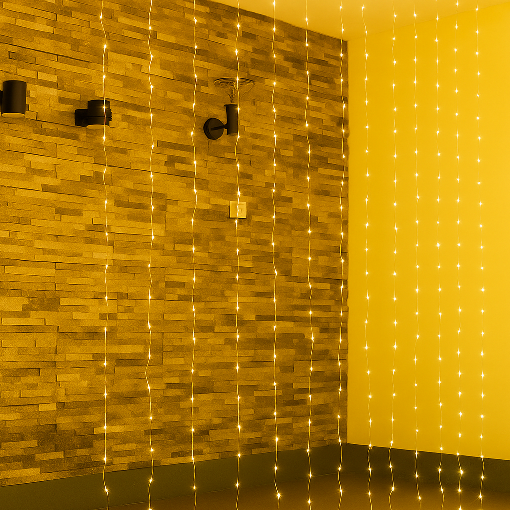 Cortina de Luz Fio de Fada 300 LEDS Bivolt Decorativa