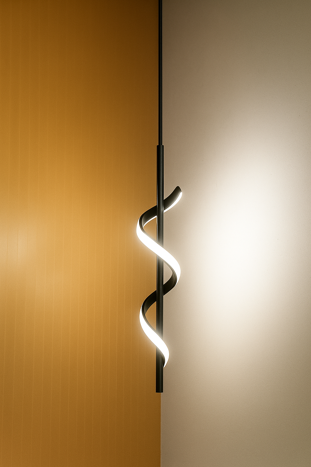 Luminária Pendente com LED Integrado e Design Espiral Ajustável