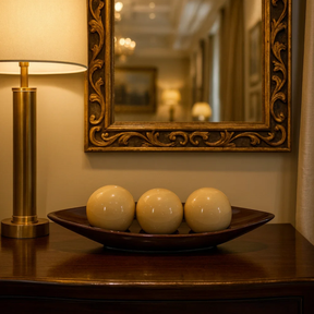 Kit 3 Esferas Decorativas Centro de Mesa em Cerâmica Premium