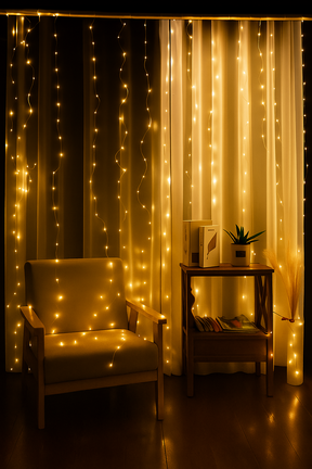 Cortina de Luz Fio de Fada 300 LEDS Bivolt Decorativa