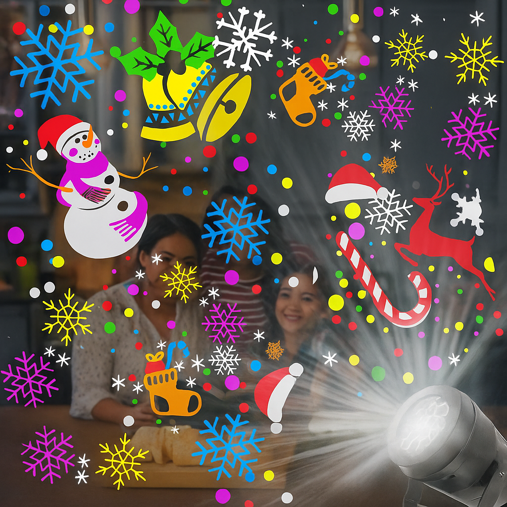 Projetor LED Natalino Portátil 16 Desenhos 3d Bivolt