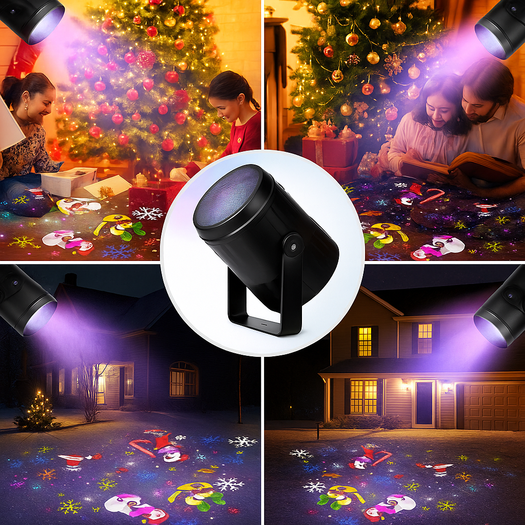 Projetor LED Natalino Portátil 16 Desenhos 3d Bivolt