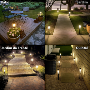 Kit Luminária Solar de Gramado LED Efeito Tungstênio Decorativo