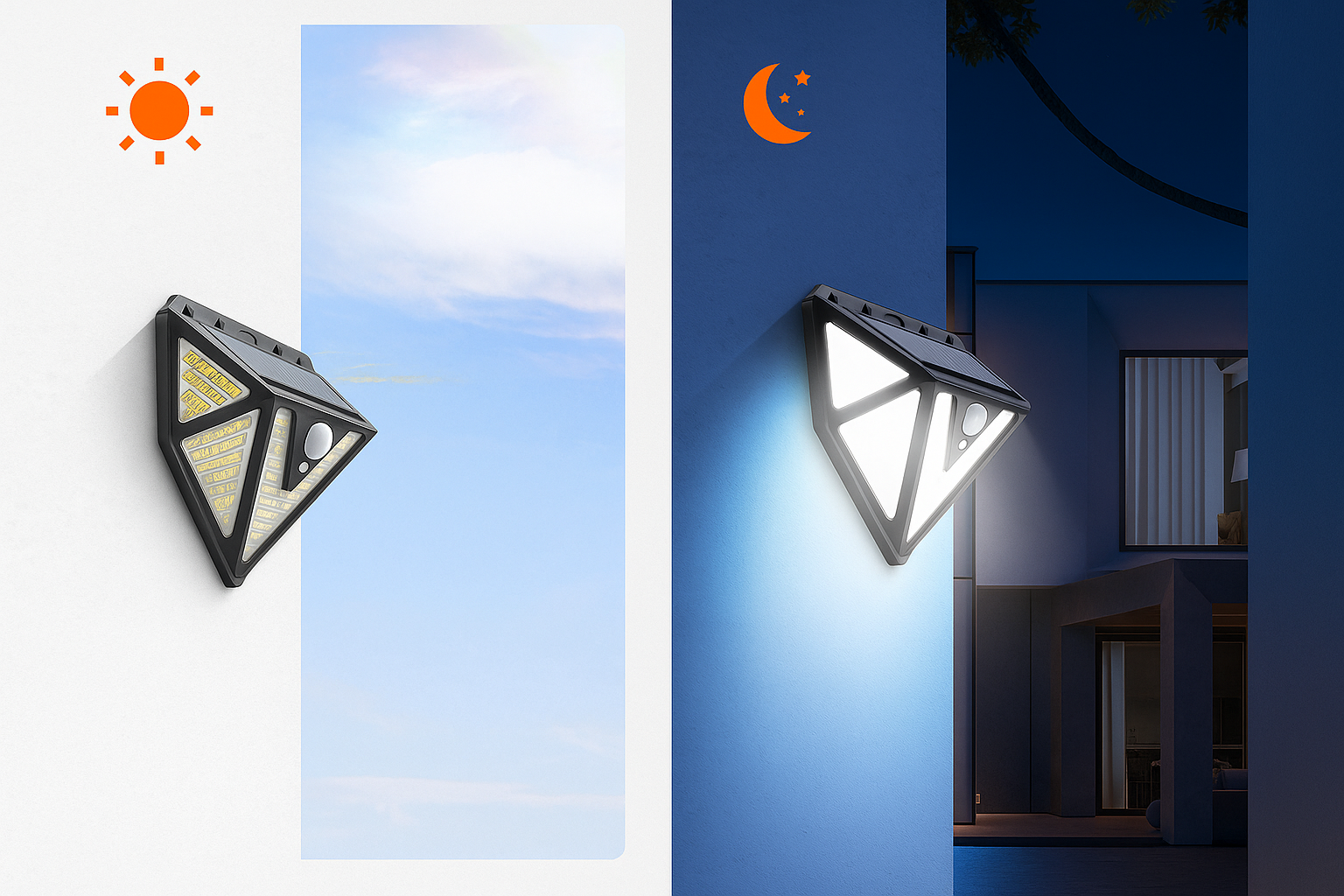 Luminária Solar  Externa 100 LEDs com Sensor de Movimento IP65