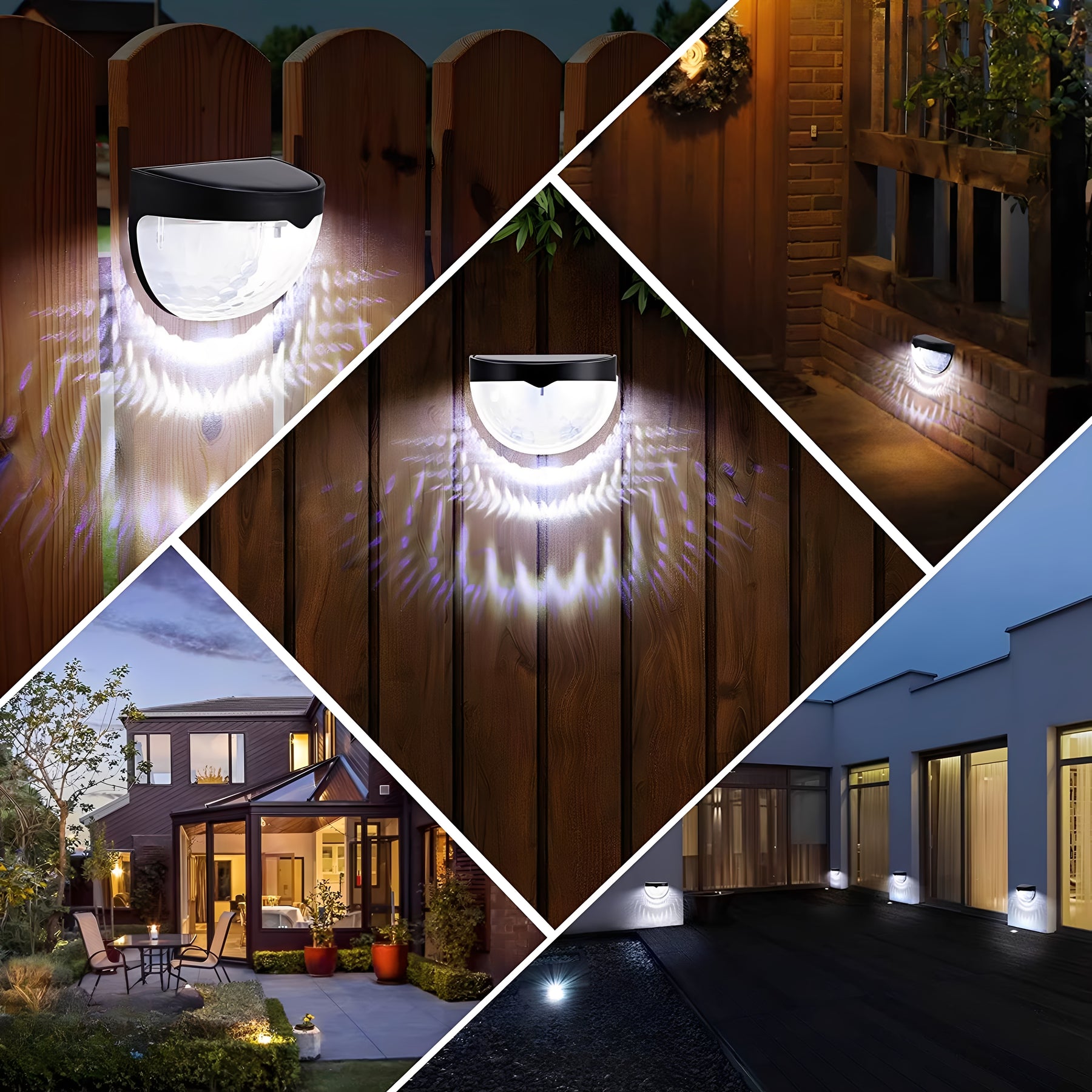 Luminária Solar de Parede LED IP65 com Efeito Facho de Luz