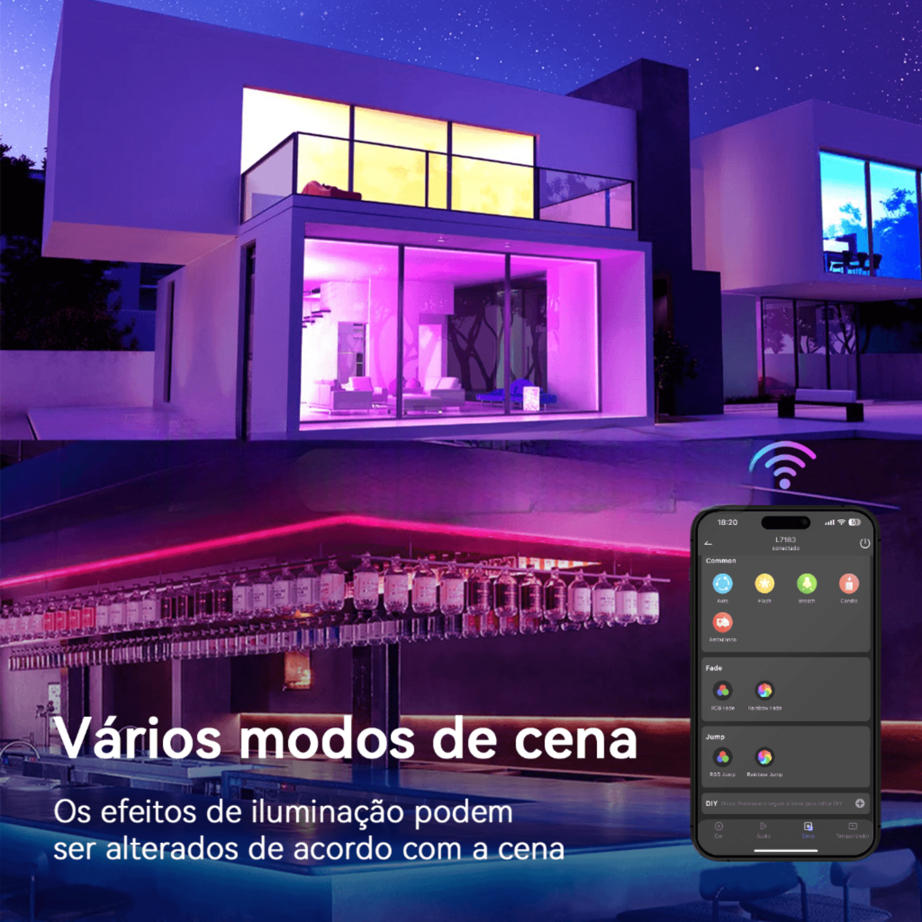 Fita LED RGB com Controle por App Inteligente e Sincronização Musical