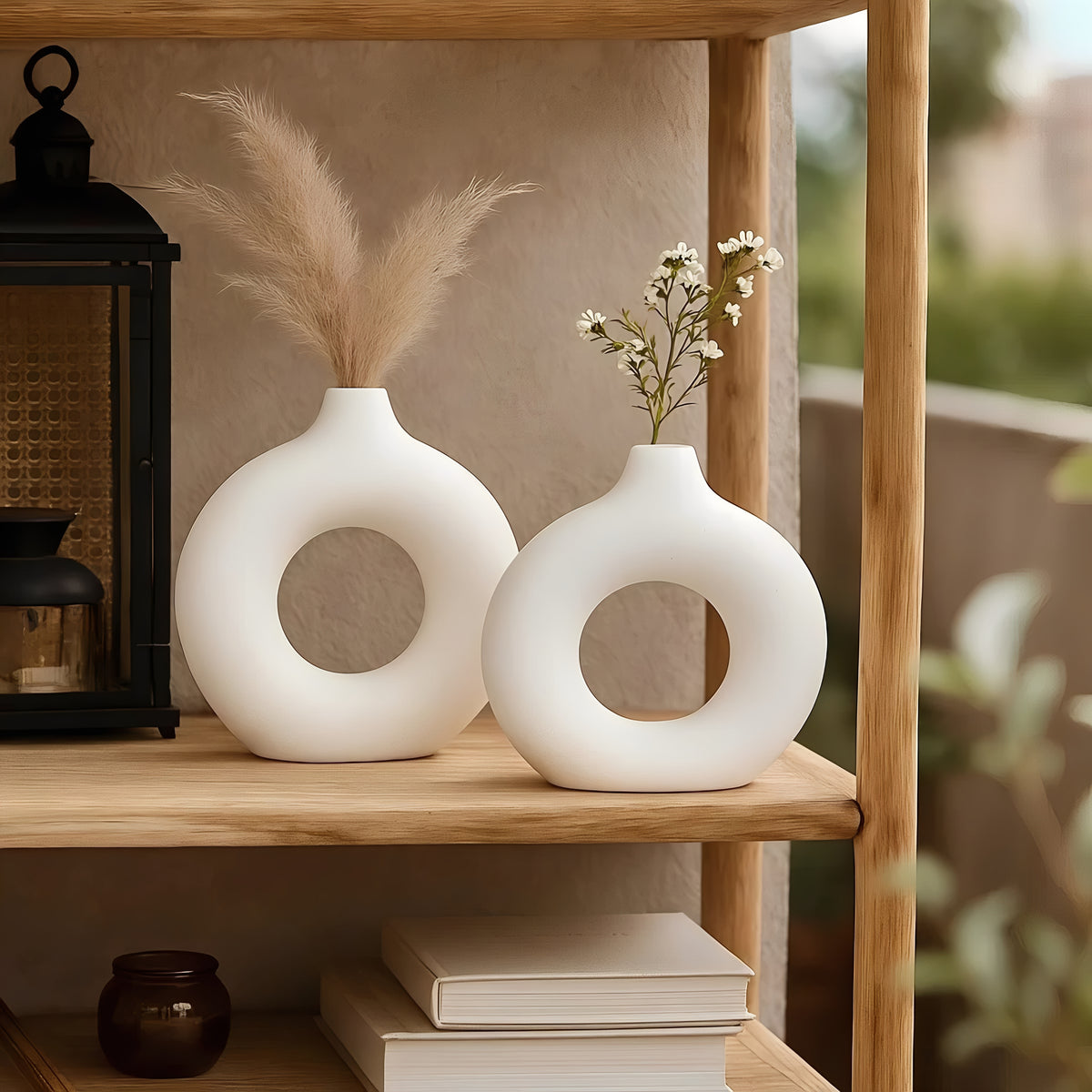 Kit 2 Vasos Decorativos Organo Design Abstrato Minimalista