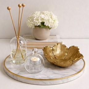 Centro de Mesa Decorativo  Pétalas de Lótus em Resina