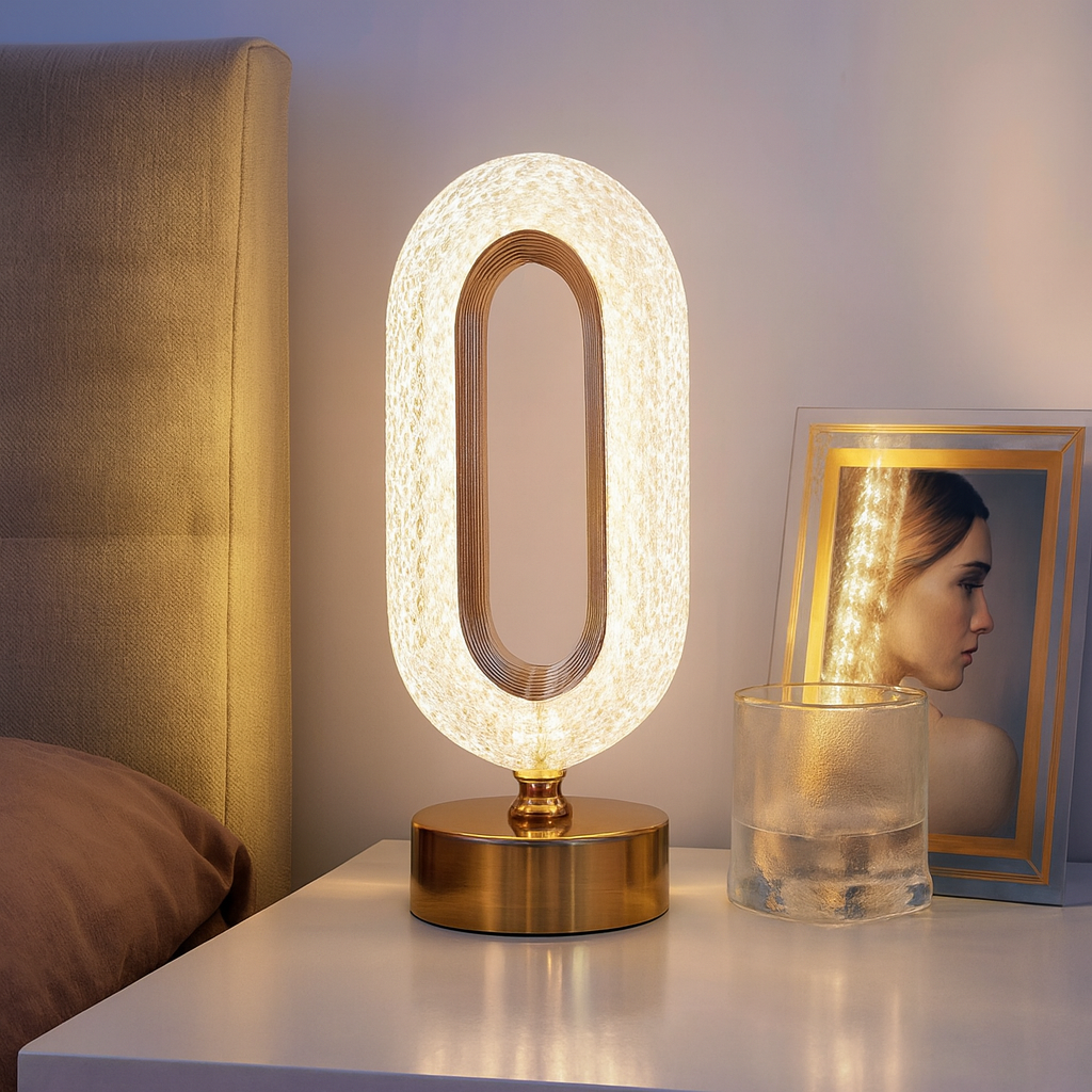 Luminária Touch de Cabeceira em Cristal com 3 Tons de Luz