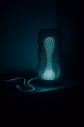 Luminária LED Multicores com Efeito Lava e Impressão 3D Geométrica