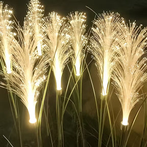 Luminária Solar LED  em Fibra Design Cana de Bambu  para Jardim