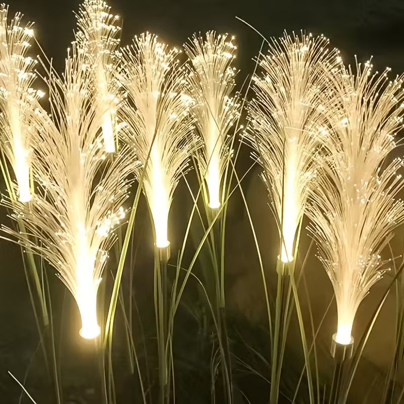 Luminária Solar LED  em Fibra Design Cana de Bambu  para Jardim