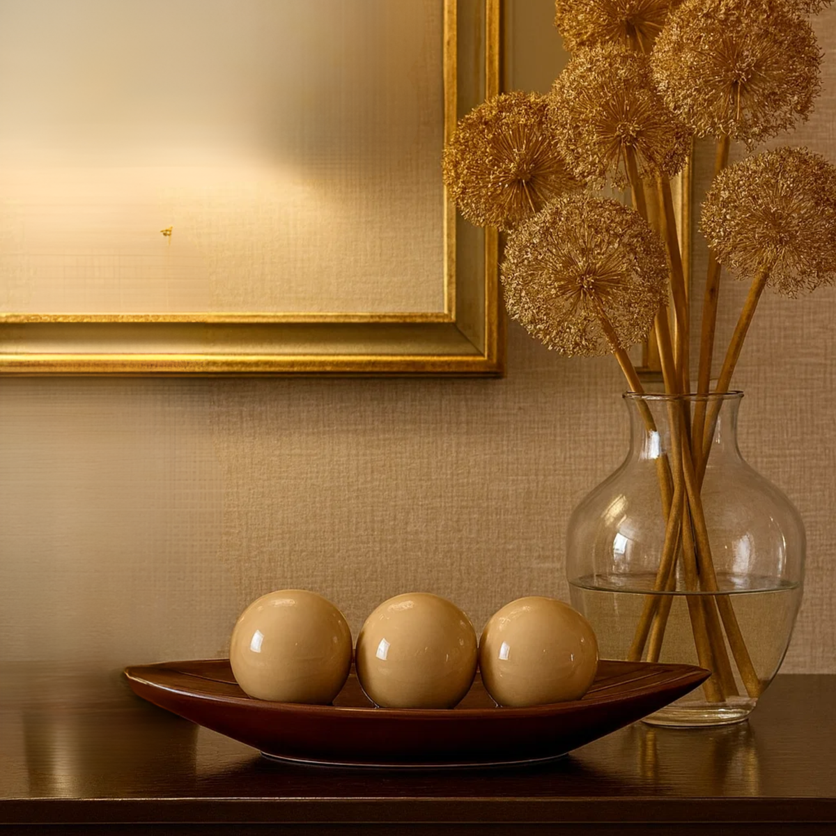 Kit 3 Esferas Decorativas Centro de Mesa em Cerâmica Premium