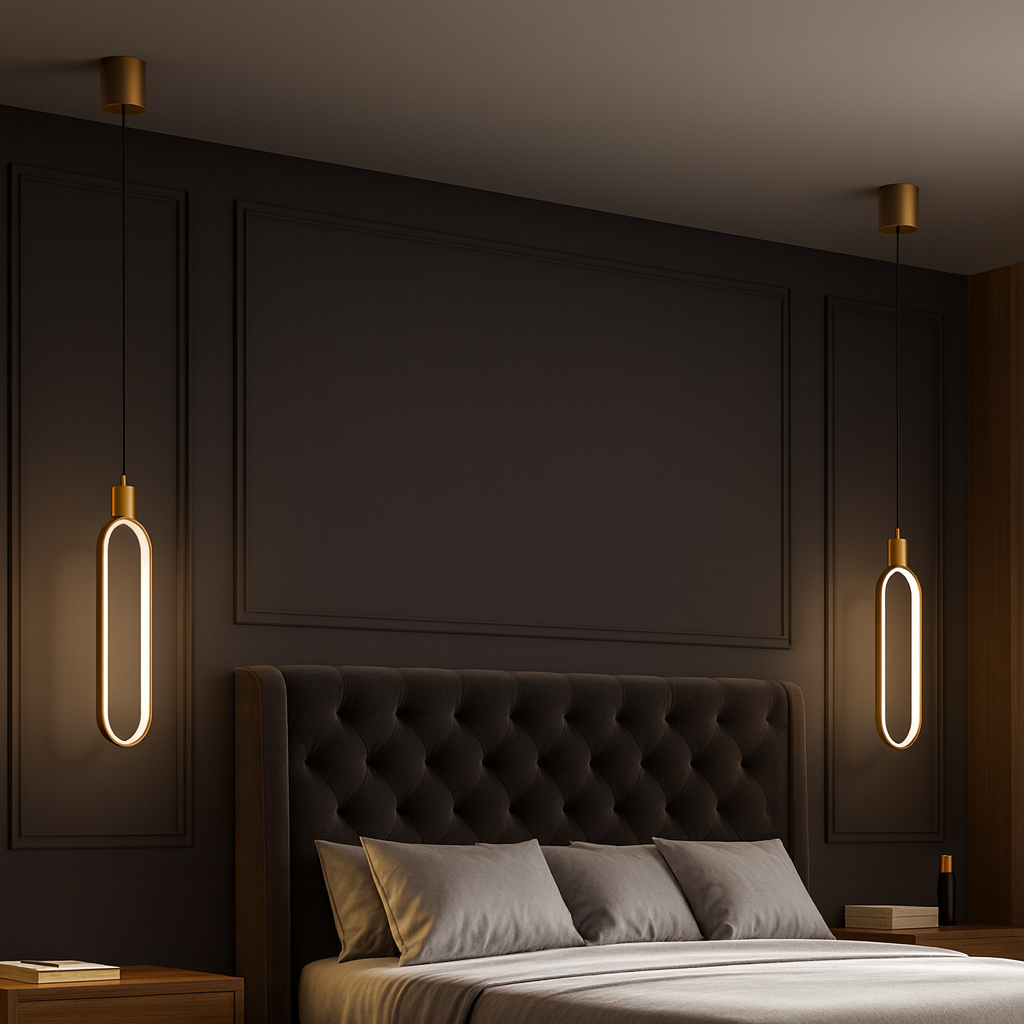 Kit 2 Luminárias Pendentes LED com Design Anel Alongado