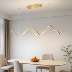 Luminária LED Pendente Geométrica Dourada com 3 Tons de Luz