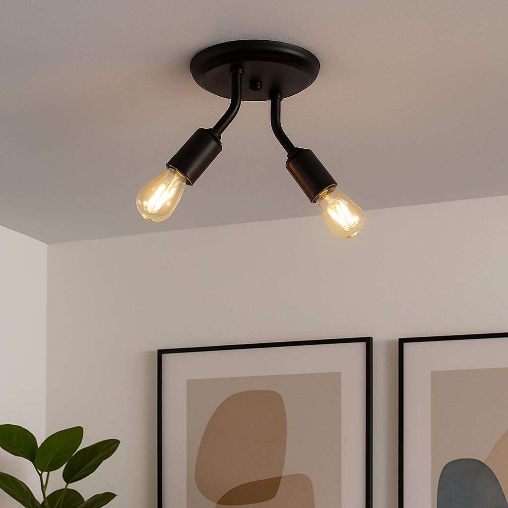 Luminária Spot Dupla de Teto e Parede Retrô Direcionável