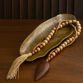 Colar Artesanal de Mesa com Contas de Madeira Mdf Boho Chic
