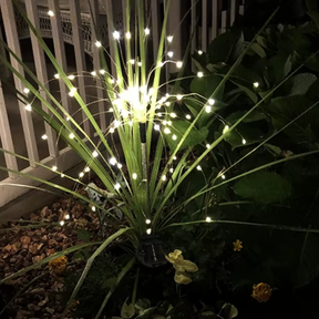 Luminária Solar Estaca LED Efeito Fogos de Artifício para Jardim