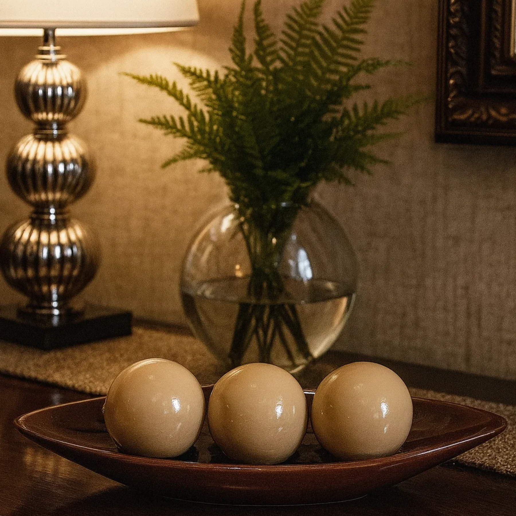 Kit 3 Esferas Decorativas Centro de Mesa em Cerâmica Premium