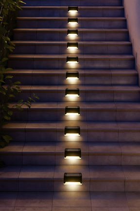 Kit Arandela Solar Balizadora LED IP65 para Escadas e Muros