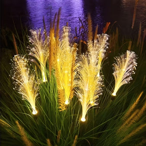 Luminária Solar LED  em Fibra Design Cana de Bambu  para Jardim