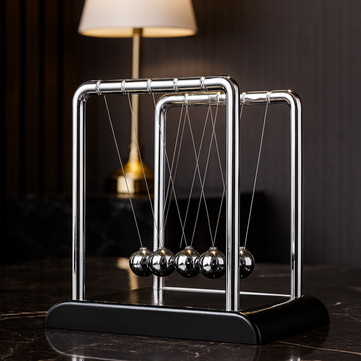 Pêndulo de Newton Decorativo para Mesa e Escritório