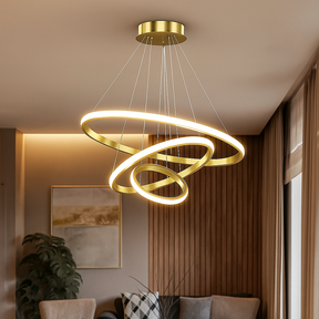 Lustre Nórdico LED Triplo Círculo com 3 Temperaturas de Luz
