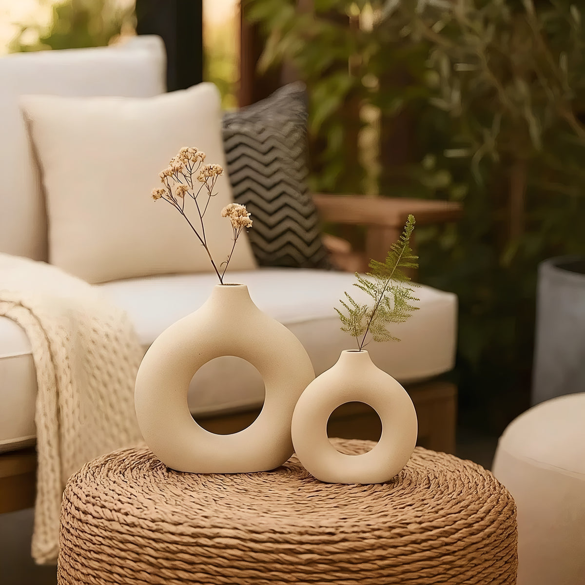 Kit 2 Vasos Decorativos Organo Design Abstrato Minimalista