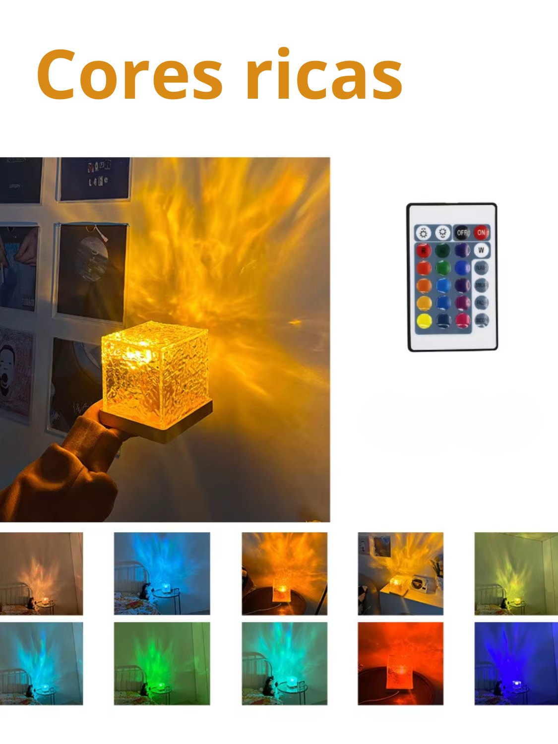 Luminária Projetora LED com Efeito de Onda Rotativa Relaxante