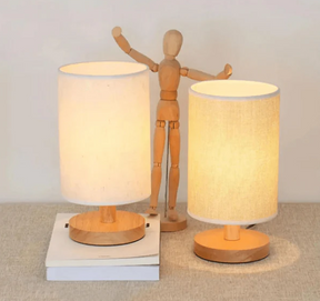 Luminária de Mesa em Madeira com 3 Tons de Luz Suaves e Touch