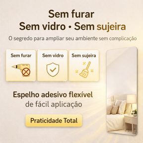 Espelho Adesivo Flexível em PET Espelhado para Decoração Versátil