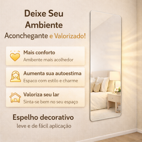 Espelho Adesivo Flexível em PET Espelhado para Decoração Versátil