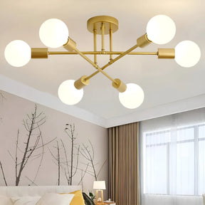 Lustre Moderno Nórdico com Acabamento em Ouro Antigo Sofisticado