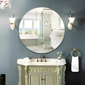 Espelho Redondo Lapidado de Vidro para Decoração Moderna