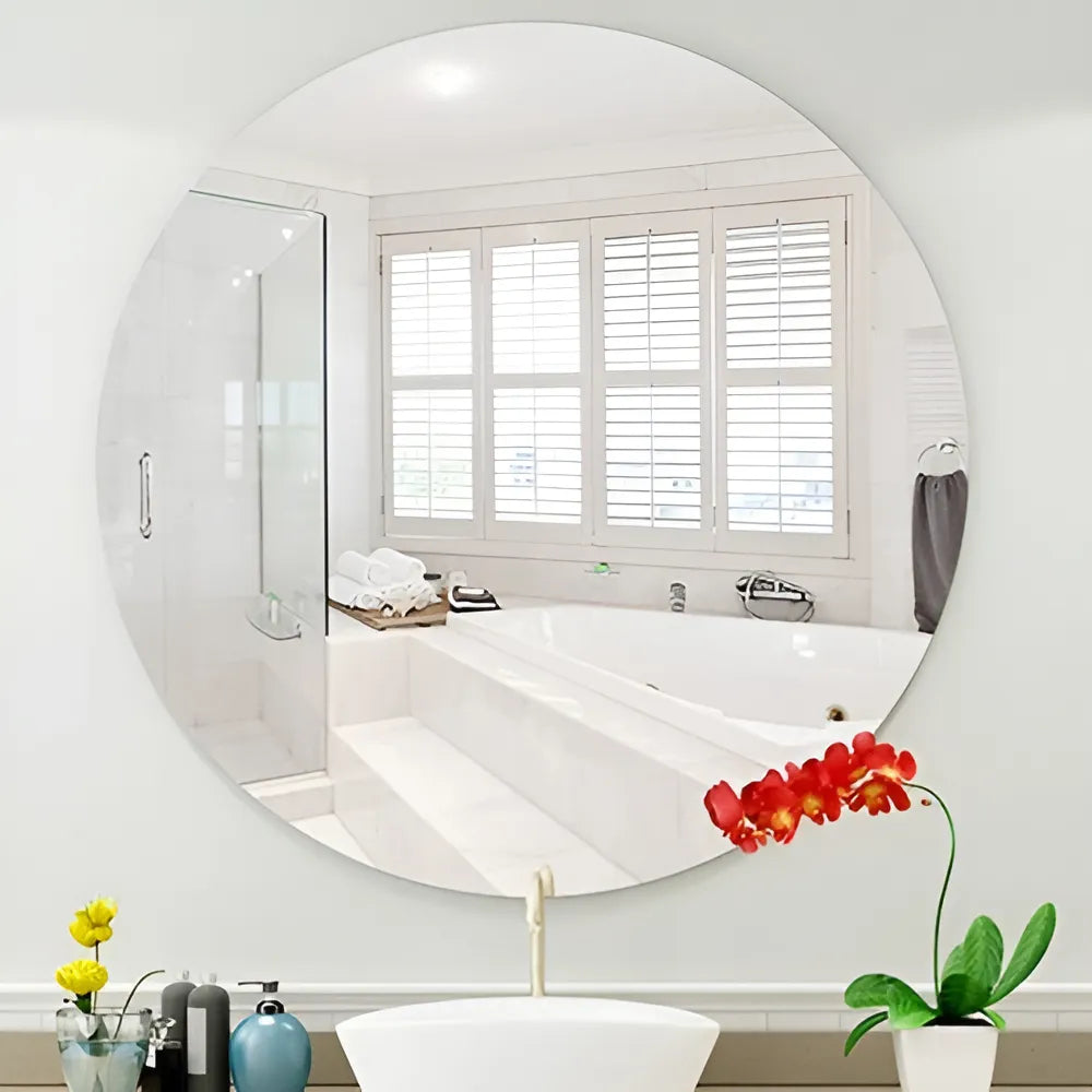 Espelho Redondo Lapidado de Vidro para Decoração Moderna