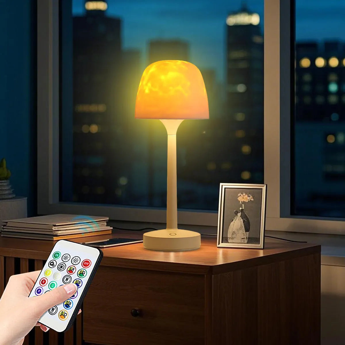 Luminária LED Decorativa com Efeito de Ondas Touch