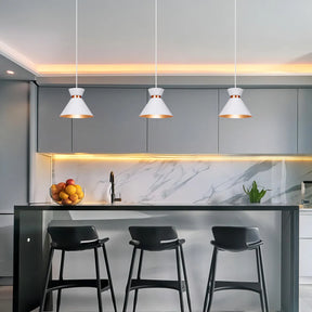 Kit 3 Pendentes Decorativos Sofisticados Branco com Cobre