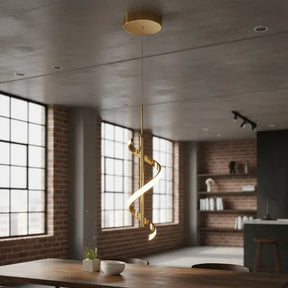 Luminária Pendente com LED Integrado e Design Espiral Ajustável