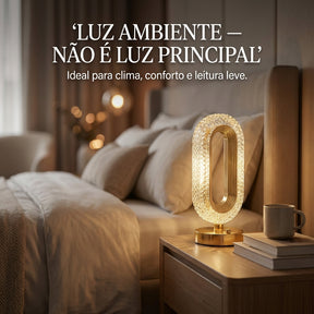 Luminária Touch de Cabeceira em Cristal com 3 Tons de Luz