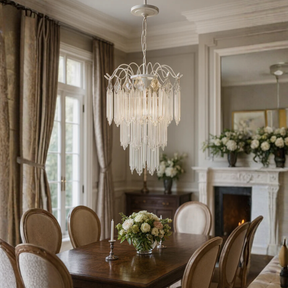 Lustre Cristal Acrílico Design Cascata de Hastes em Camadas